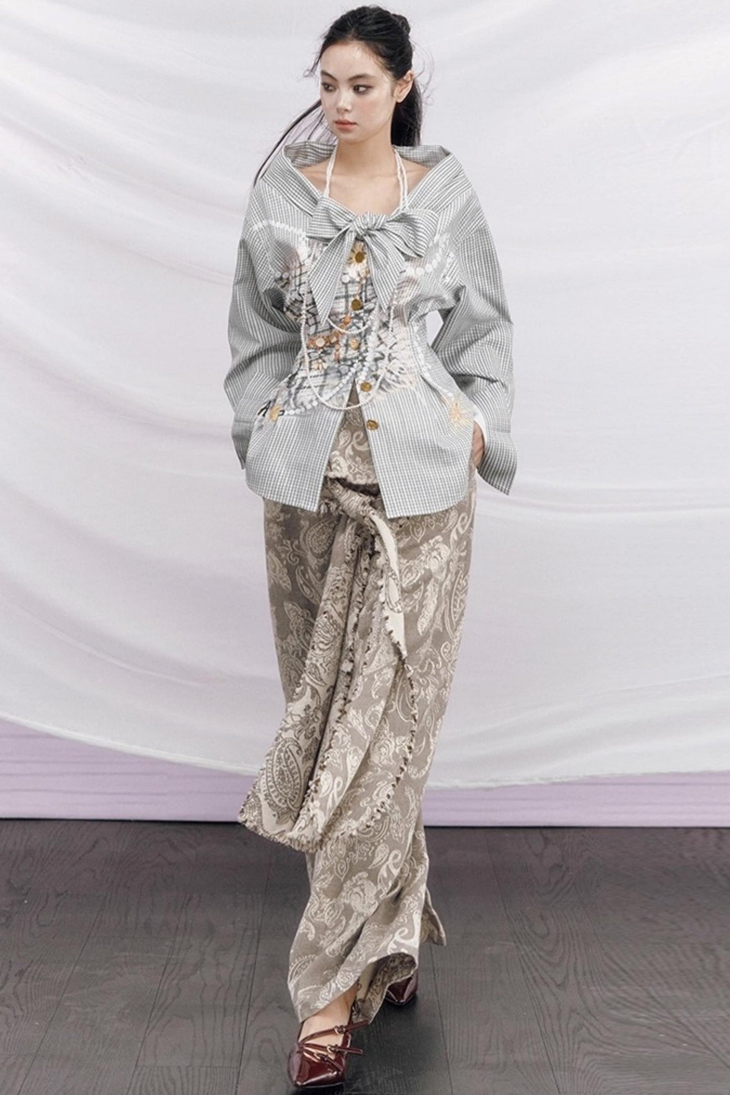 Vintage Money Plaid Blouse