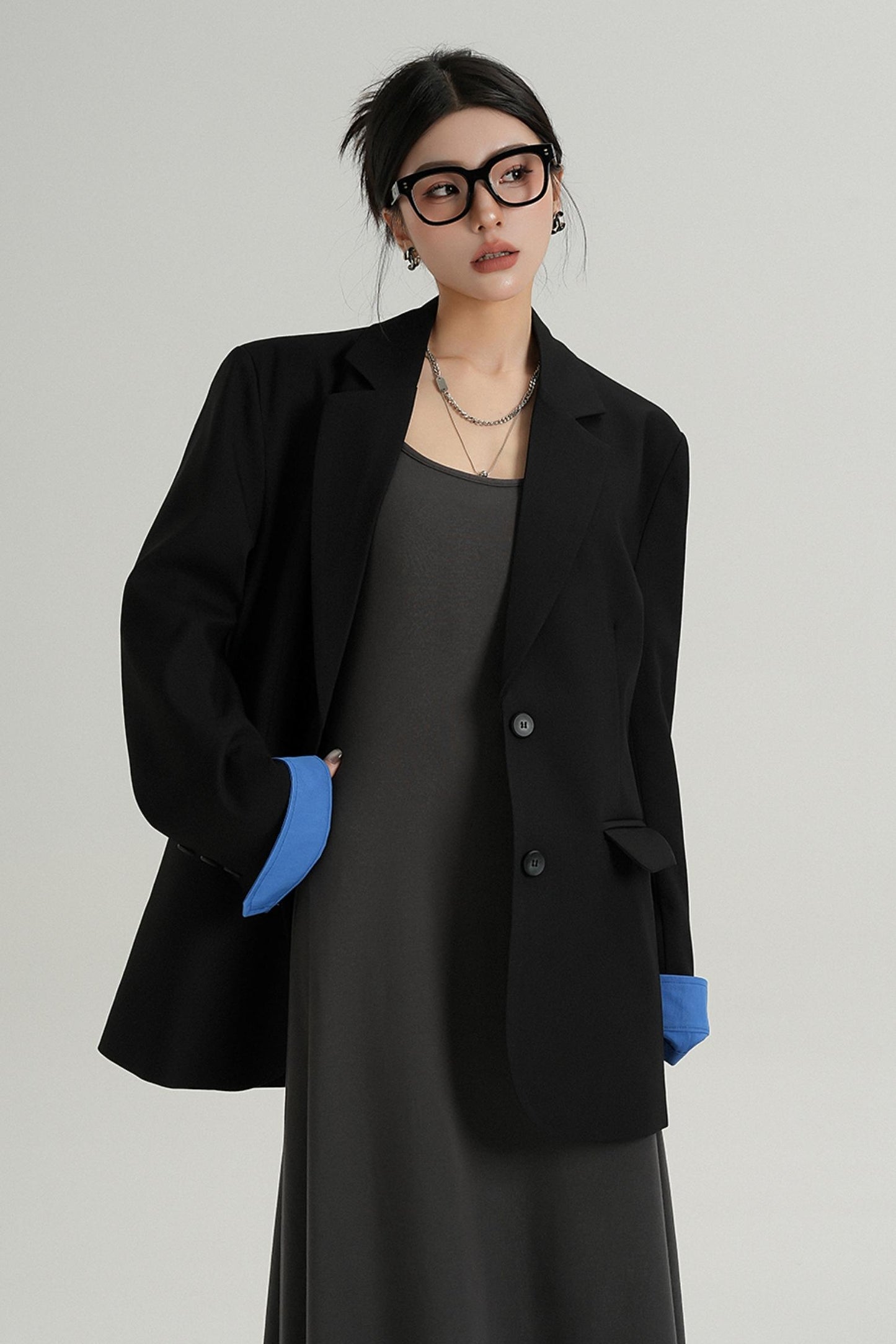 Veste de costume midi élégante 