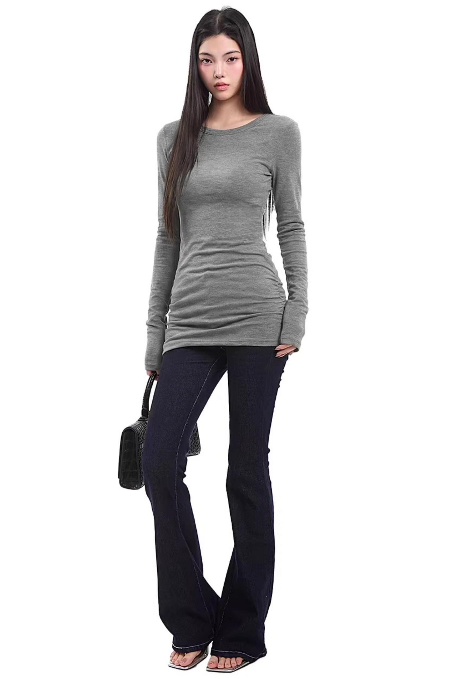 Gray Slim Autumn Sweater