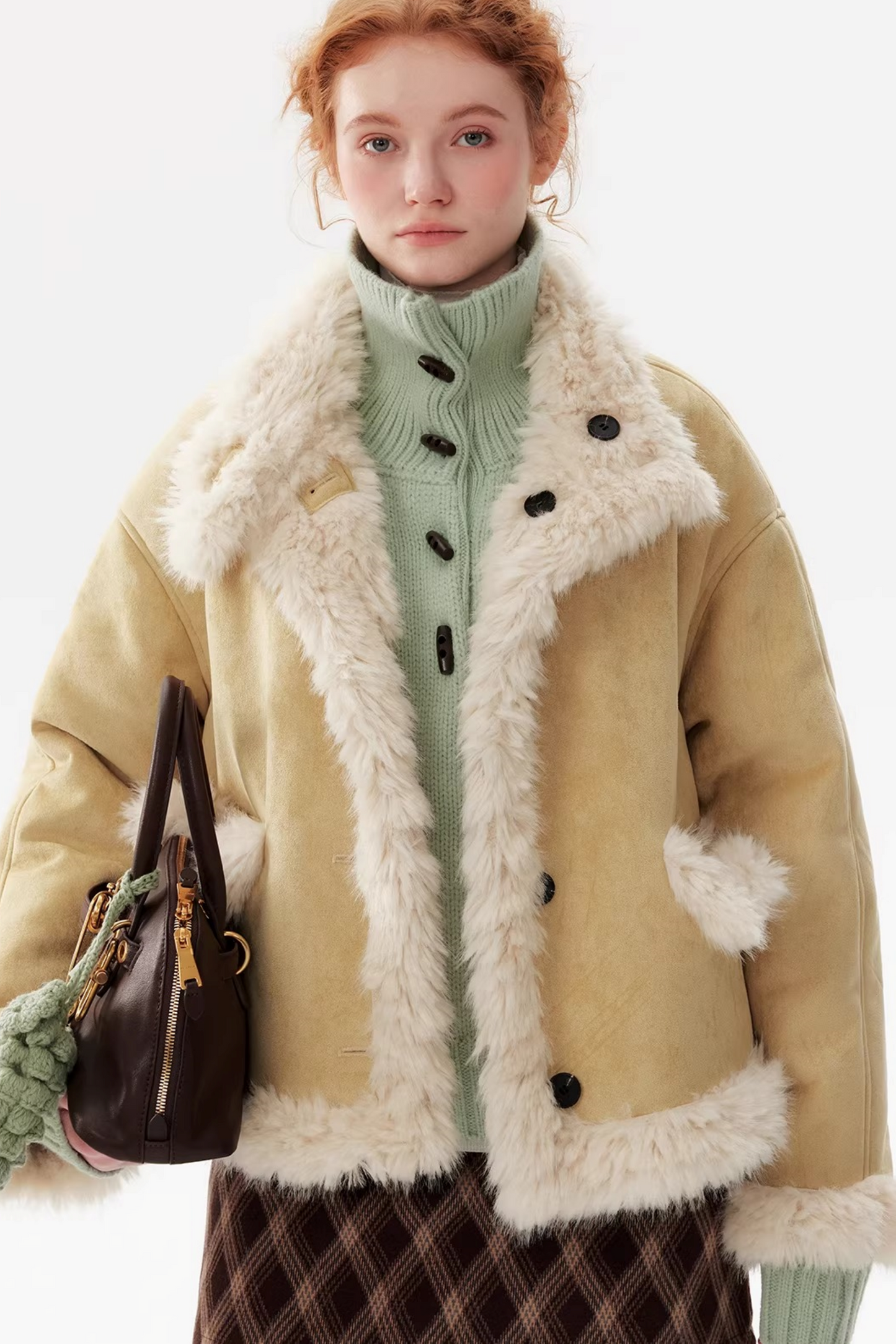 Creamy Yellow Reversible Short Coat