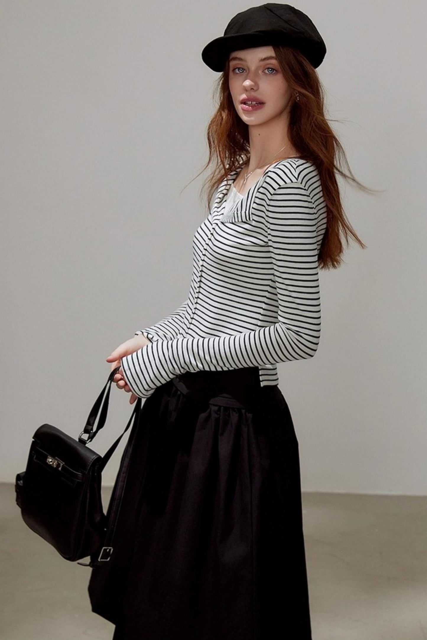 V-neck Striped Knitted Cardigan