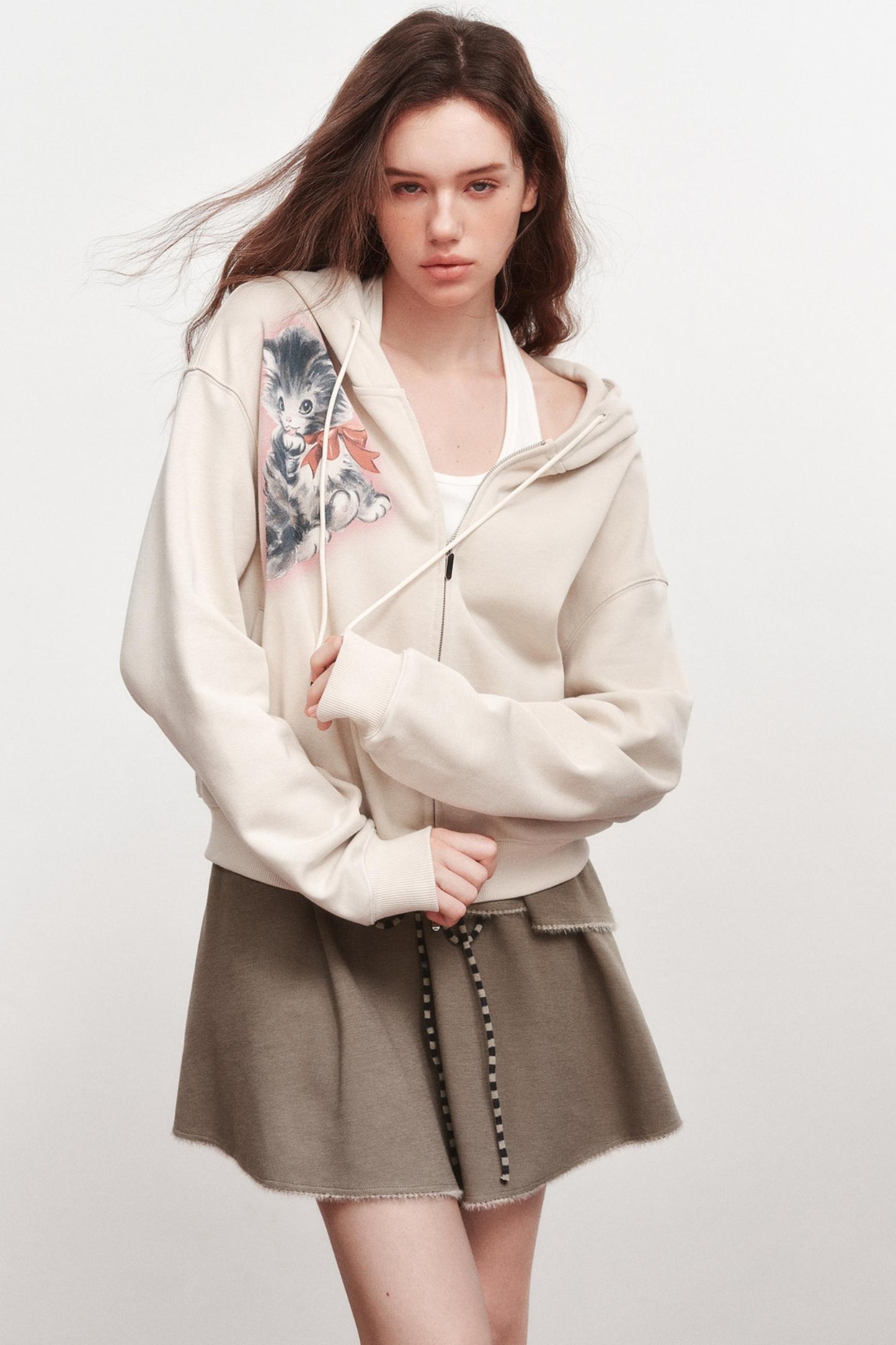 Folding Lace-Up Short Skirt