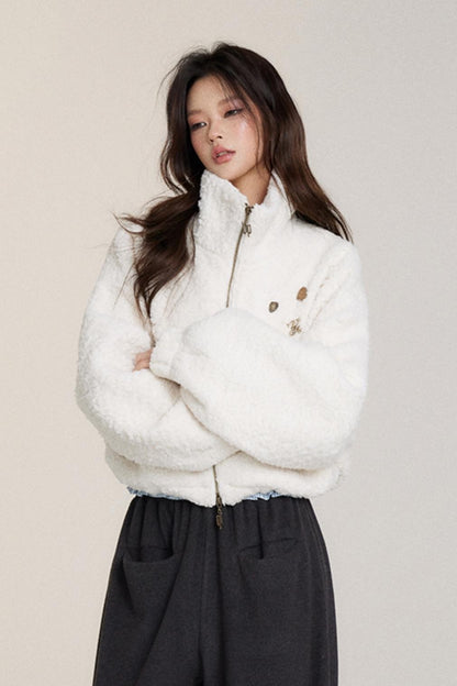 Teddy Bear Furry Cropped Jacket