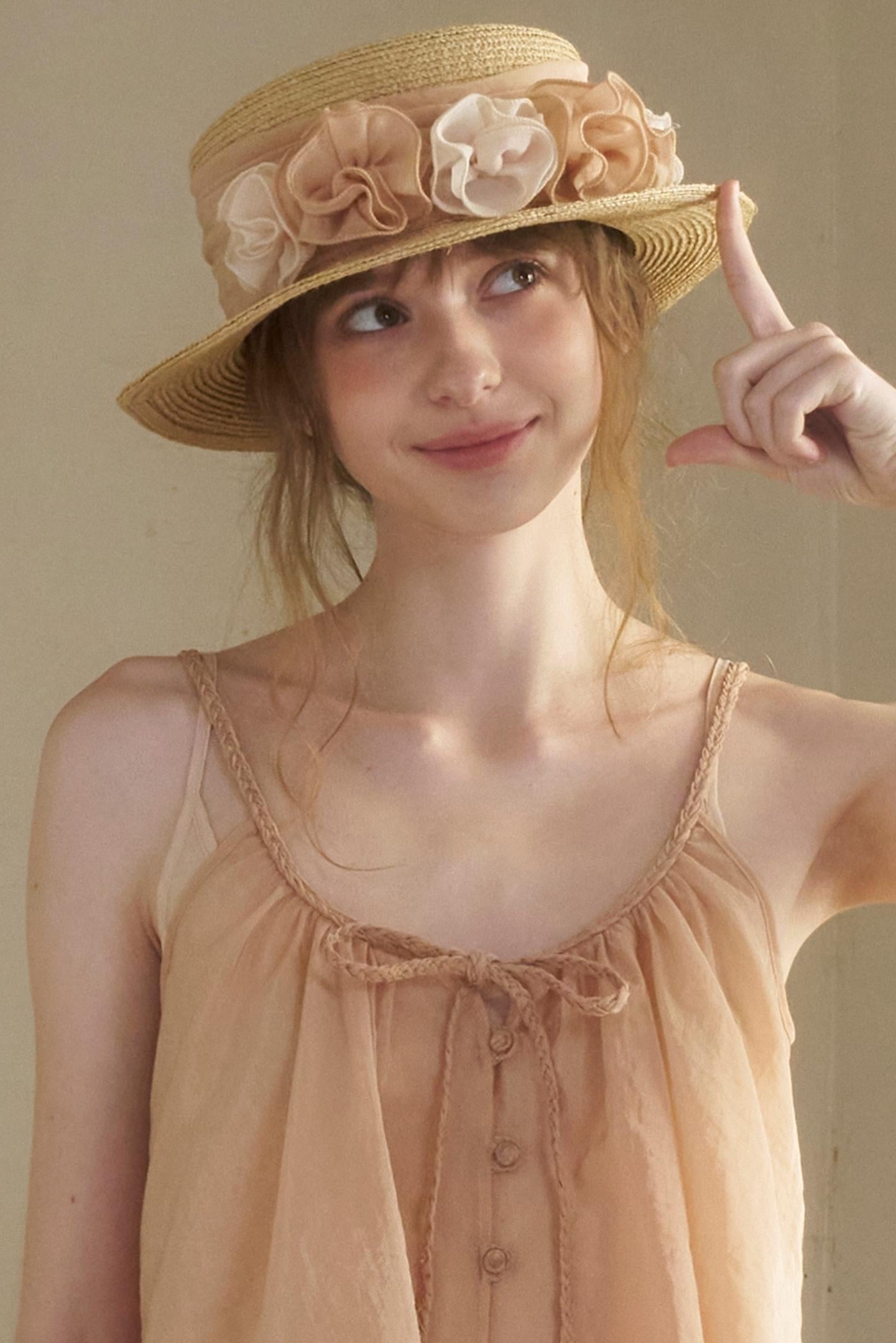 Vintage Flower Woven Raffia Sun Hat