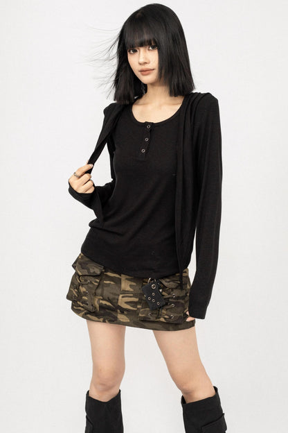 Black Slim Long Sleeve T-Shirt