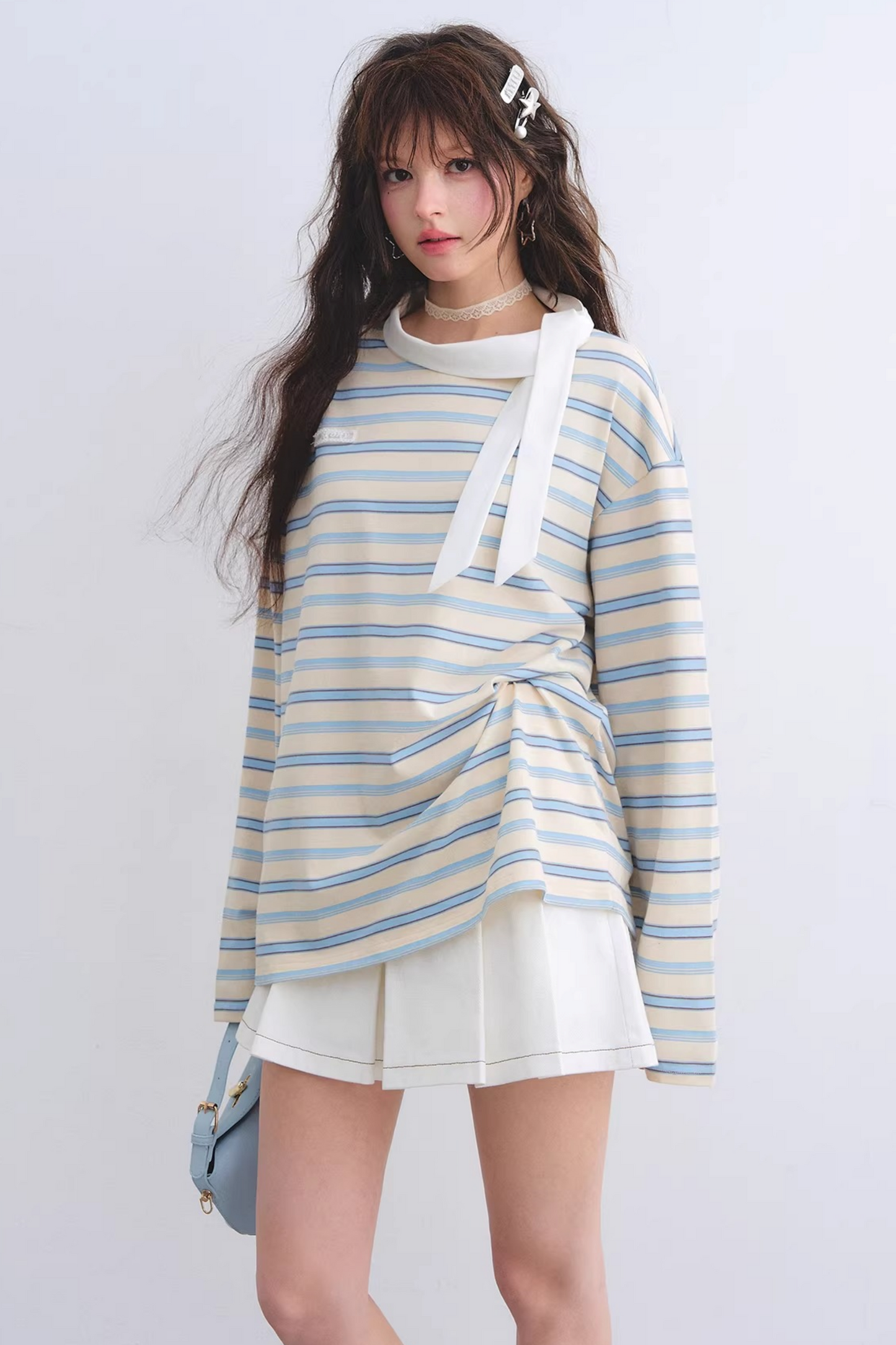 Retro Striped Color-Blocked Top
