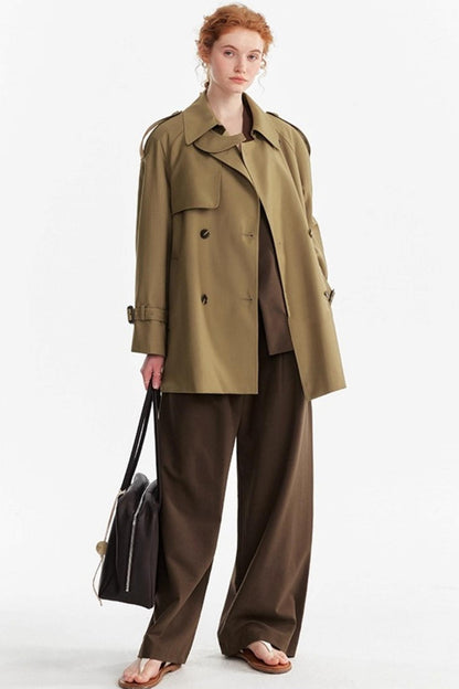 Petite Lace-up Trench Coat