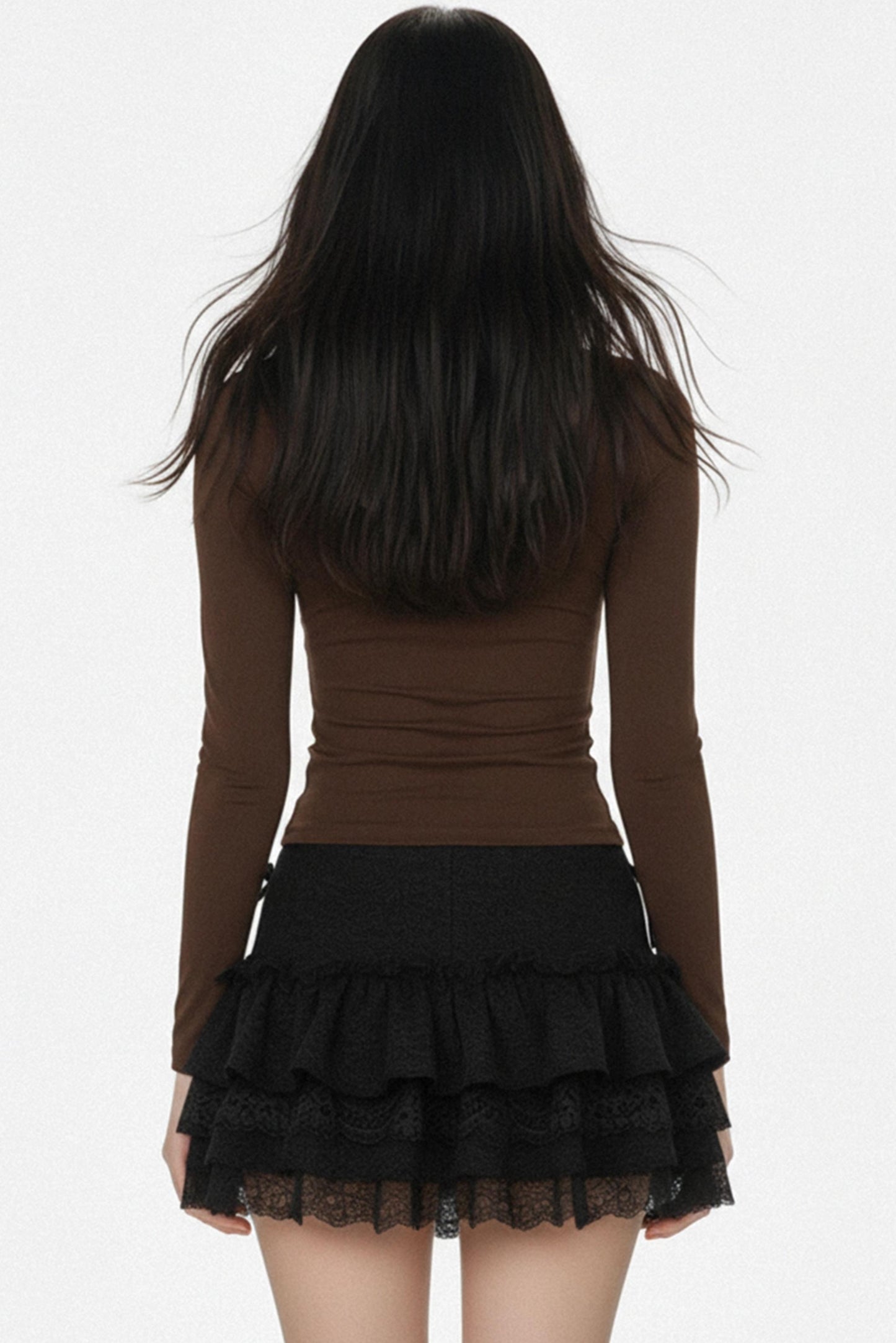 컬러 블록 플로럴 자수 탑