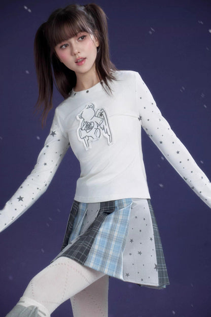 Blue-Gray Pleated Skirt