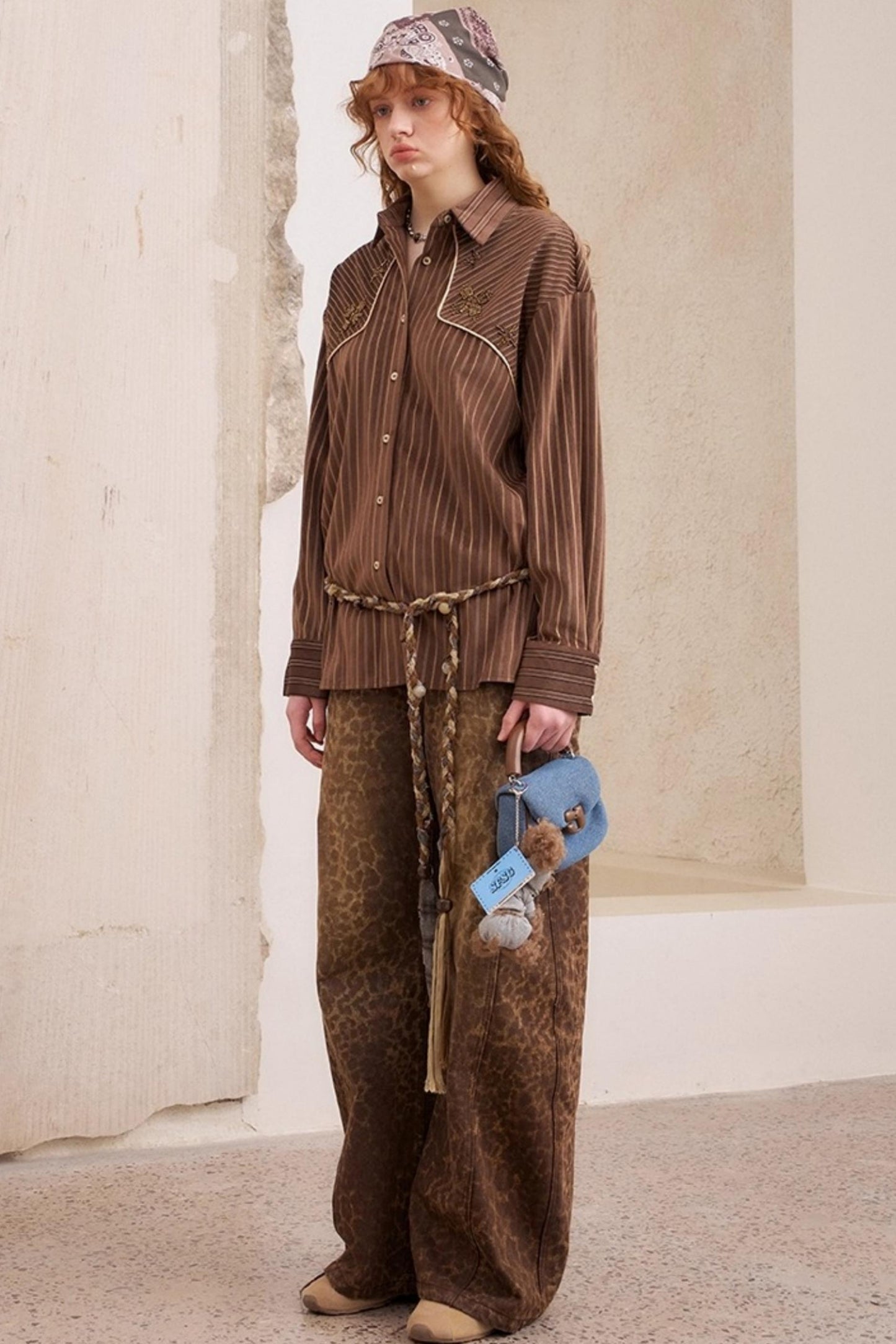 Vintage Beaded Suede Shirt