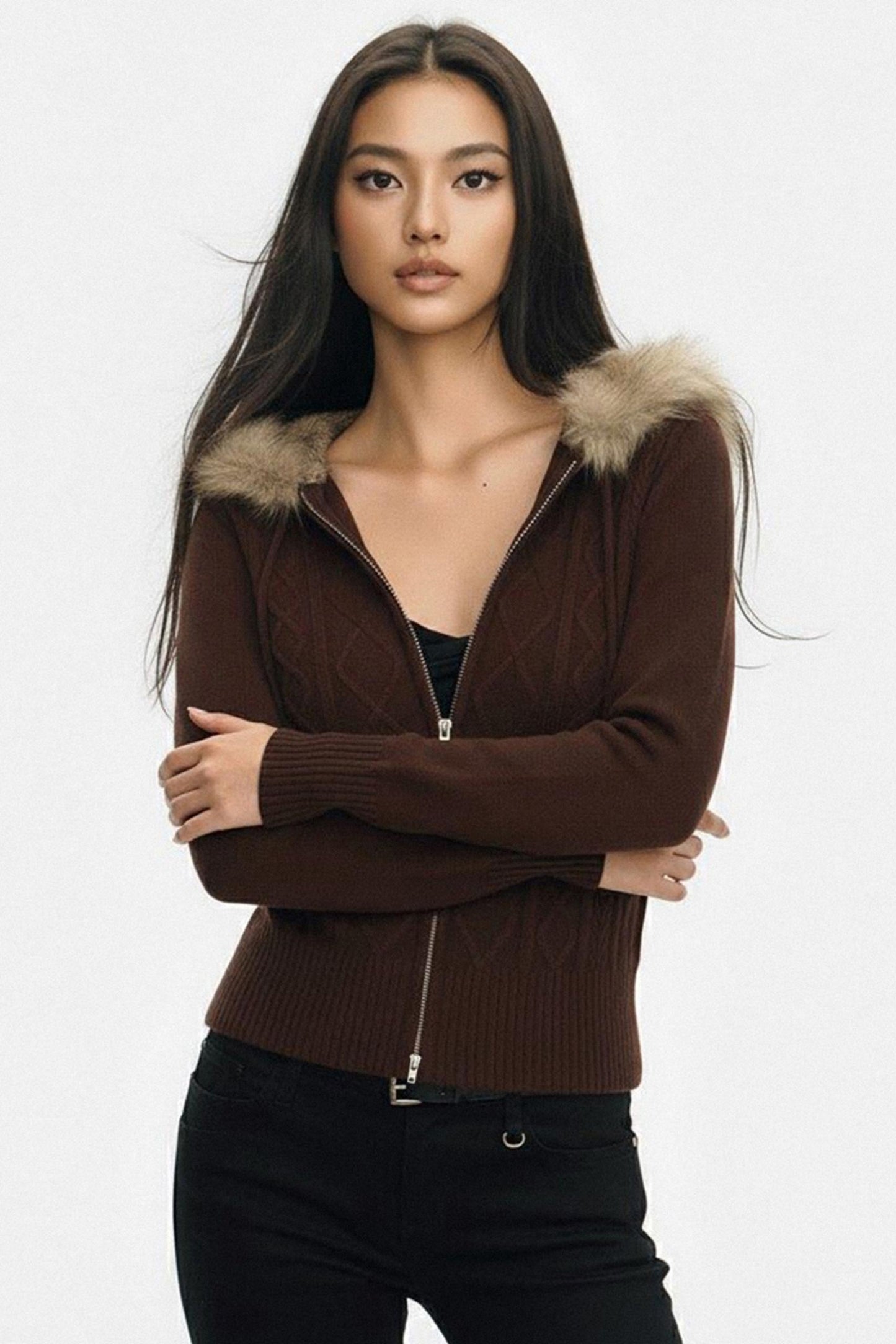 Long Sleeve Basic Zipped Top