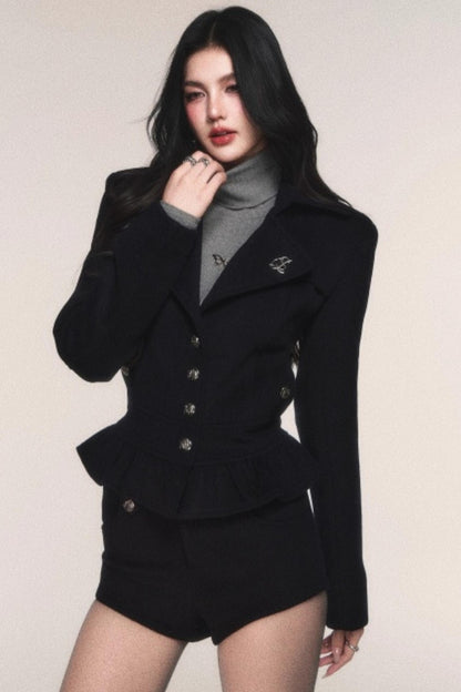 Retro Navy Wool Blazer Set-Up