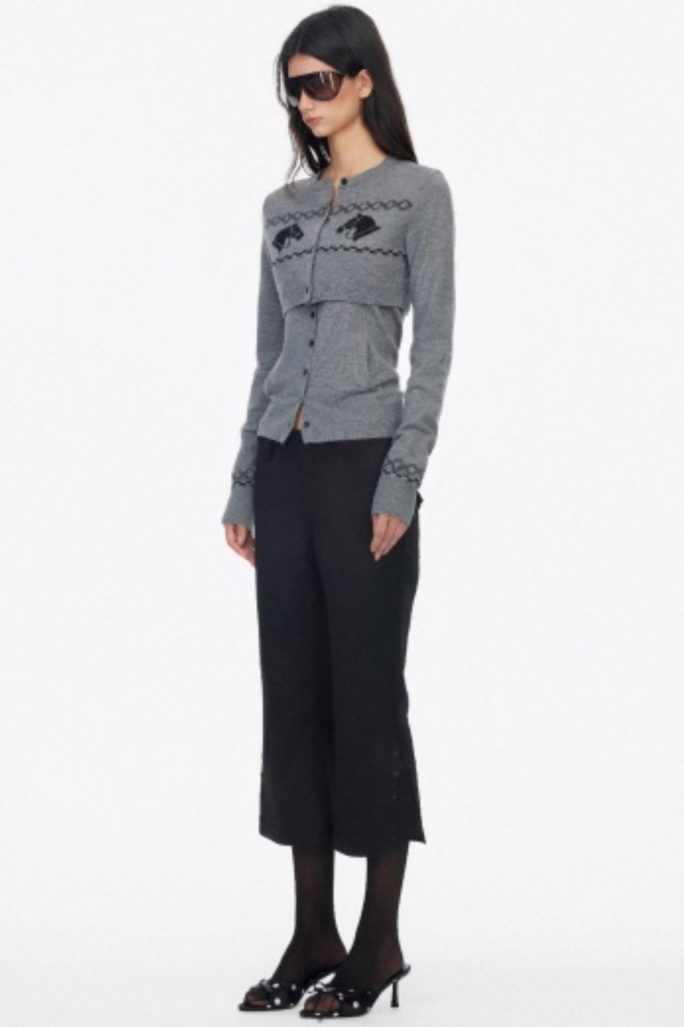 Wool Knit Two Piece Slim Jacket