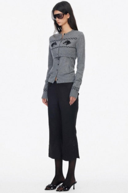 Wool Knit Two Piece Slim Jacket