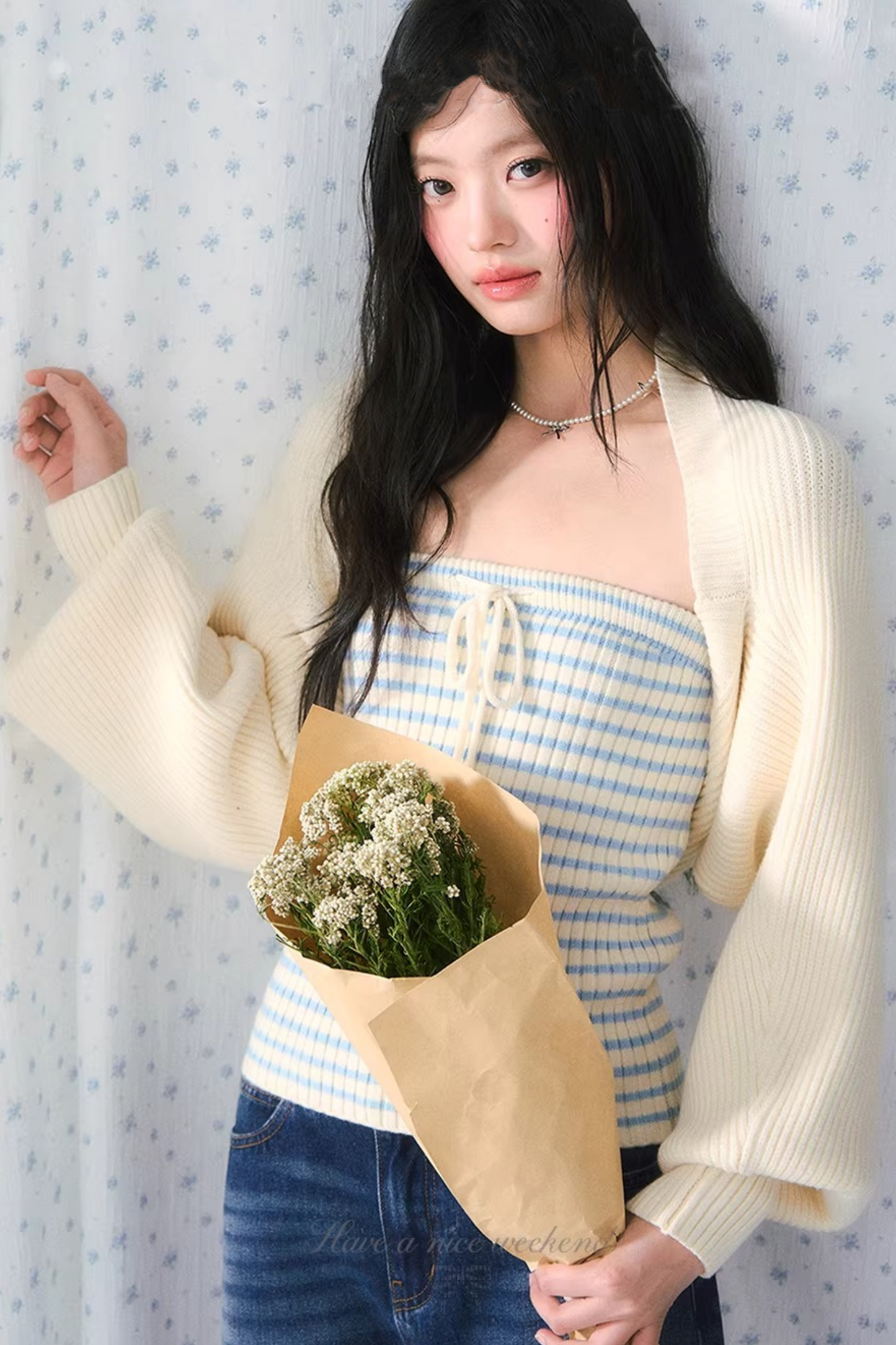 Striped Knit Cardigan Set