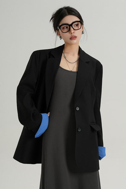 Blazer à lacets de design tempérament 