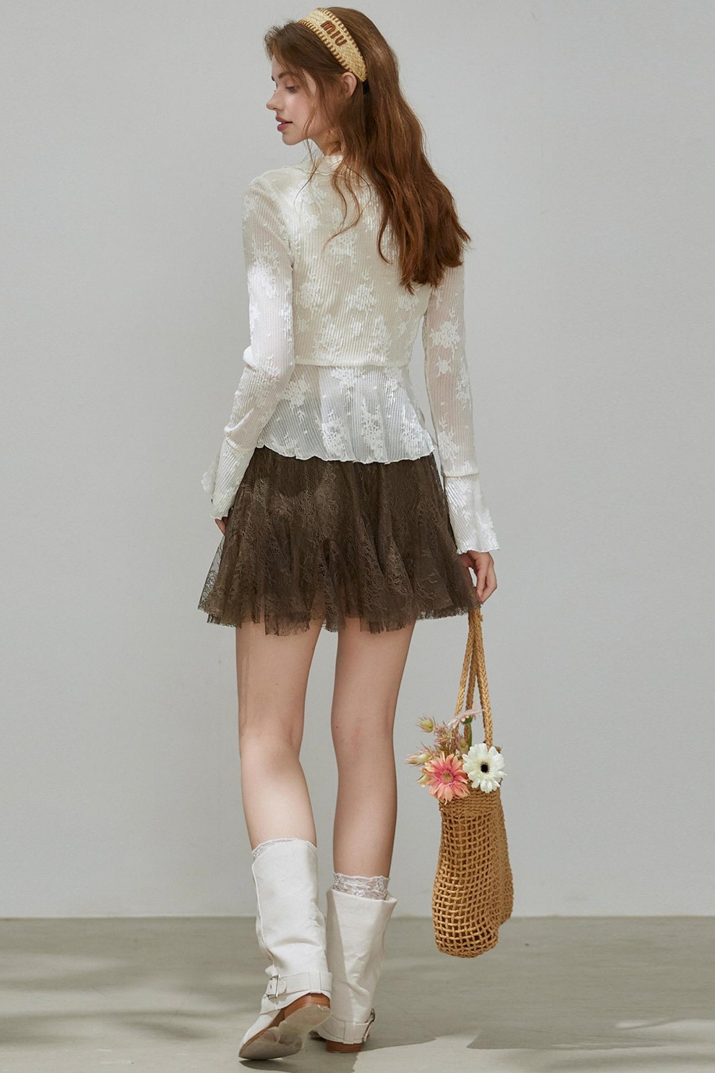 Autumn Womens V-neck Ruffled Top