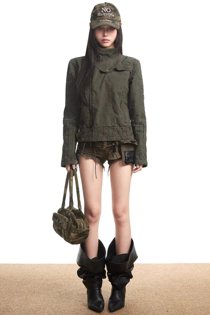 Army Green Rivet Jacket
