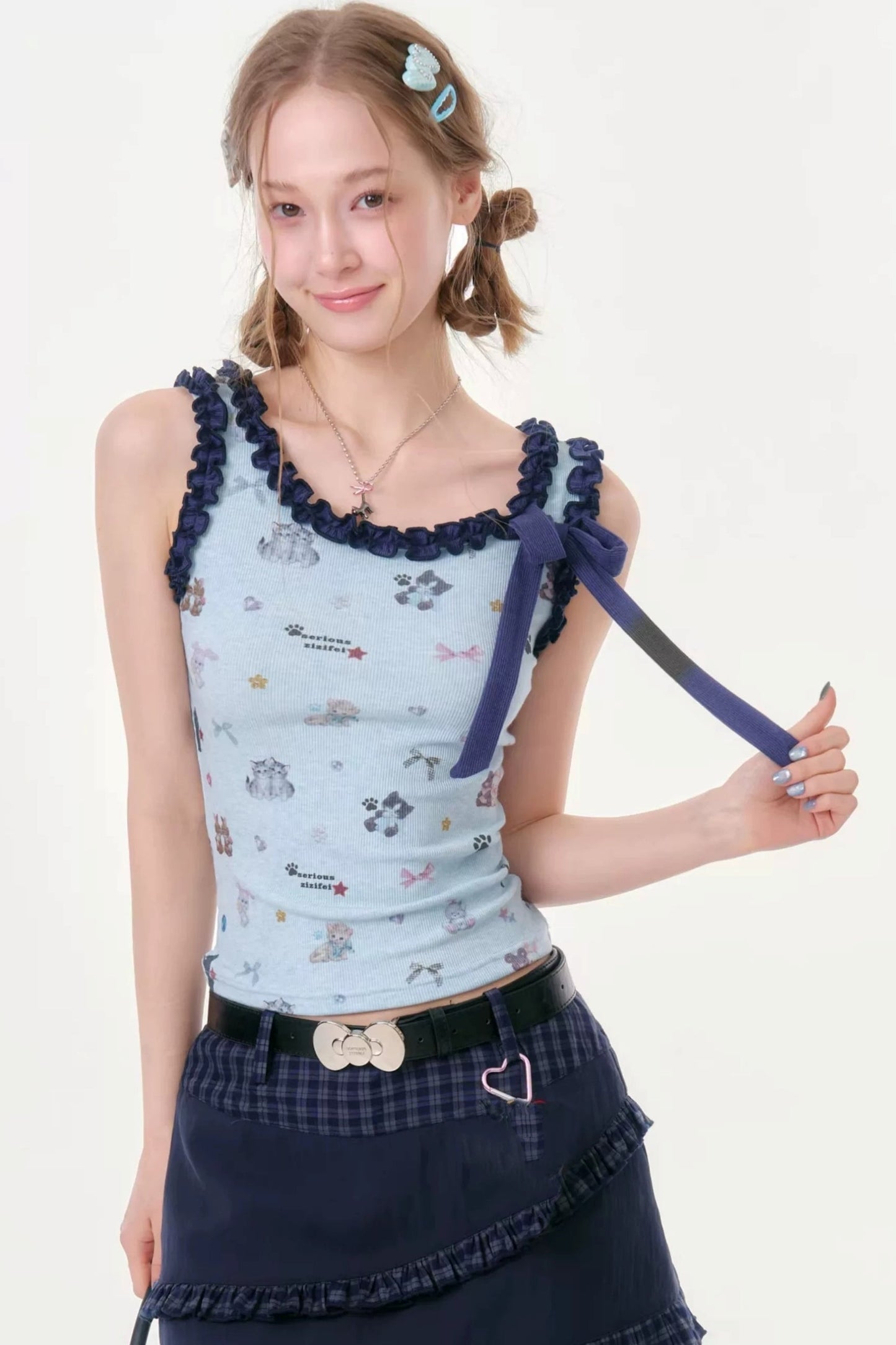 Cat Paradise Ruffled Camisole