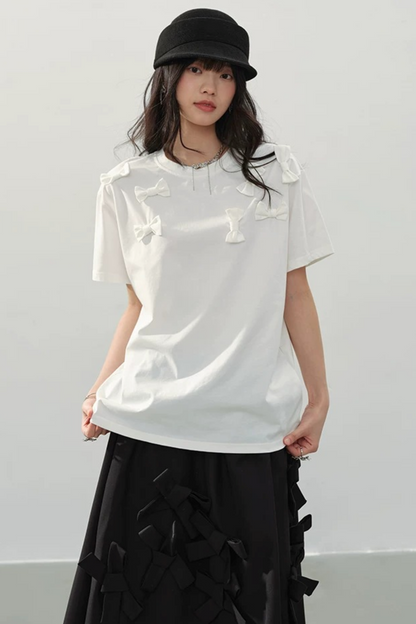 White Bow Top T-Shirt