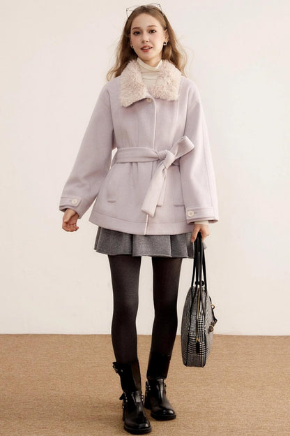 Woolen Mid-Length Winter Plush Wool Coat