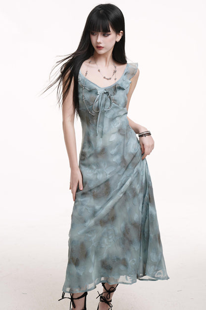 Teal Blue Halter Dress