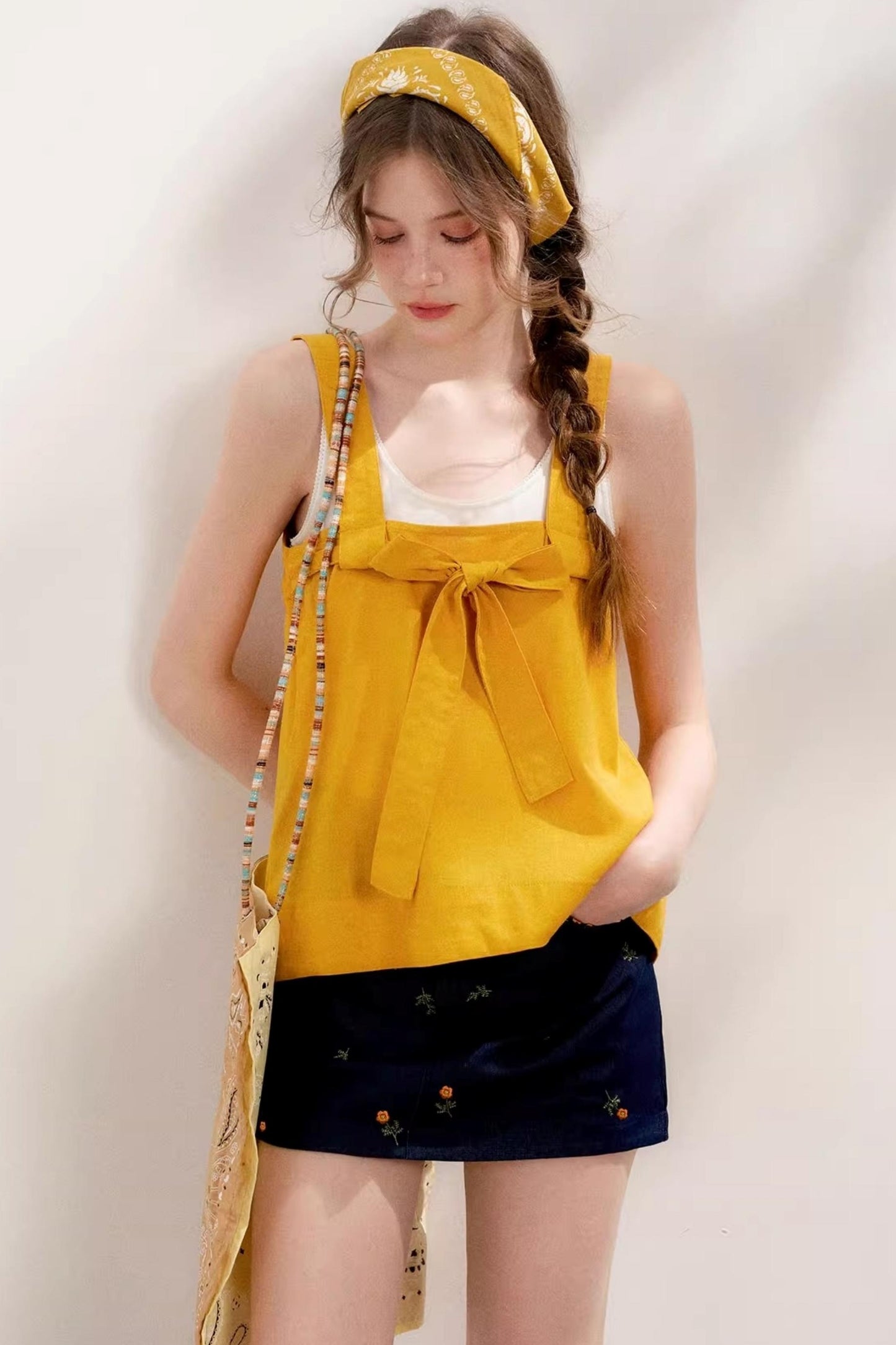 Romantic High-Waisted Floral A-Line Skirt