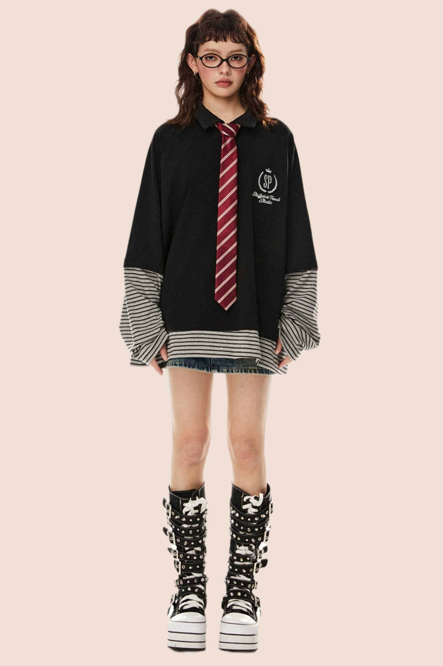 Vintage Fake Two-Piece Polo Top