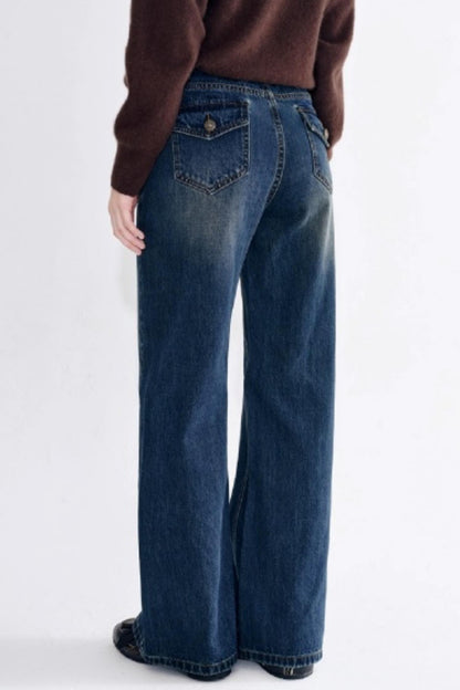 Detachable Plaid Shirt Waist Slimming Jeans