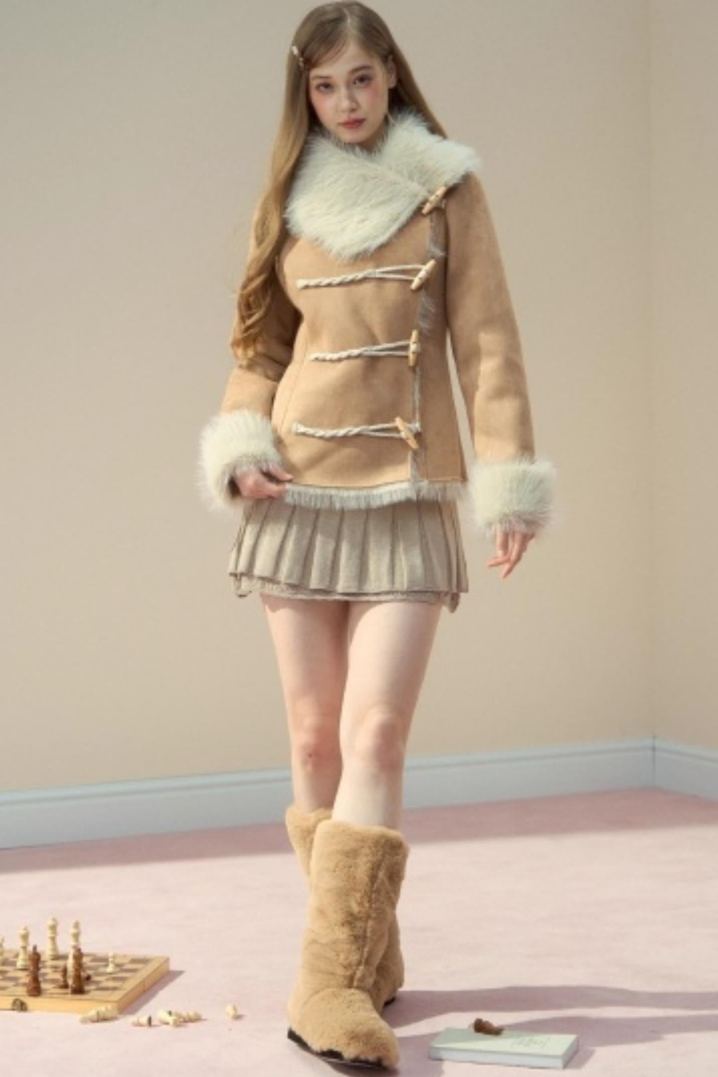 Vintage Suede Fleece Winter Jacket