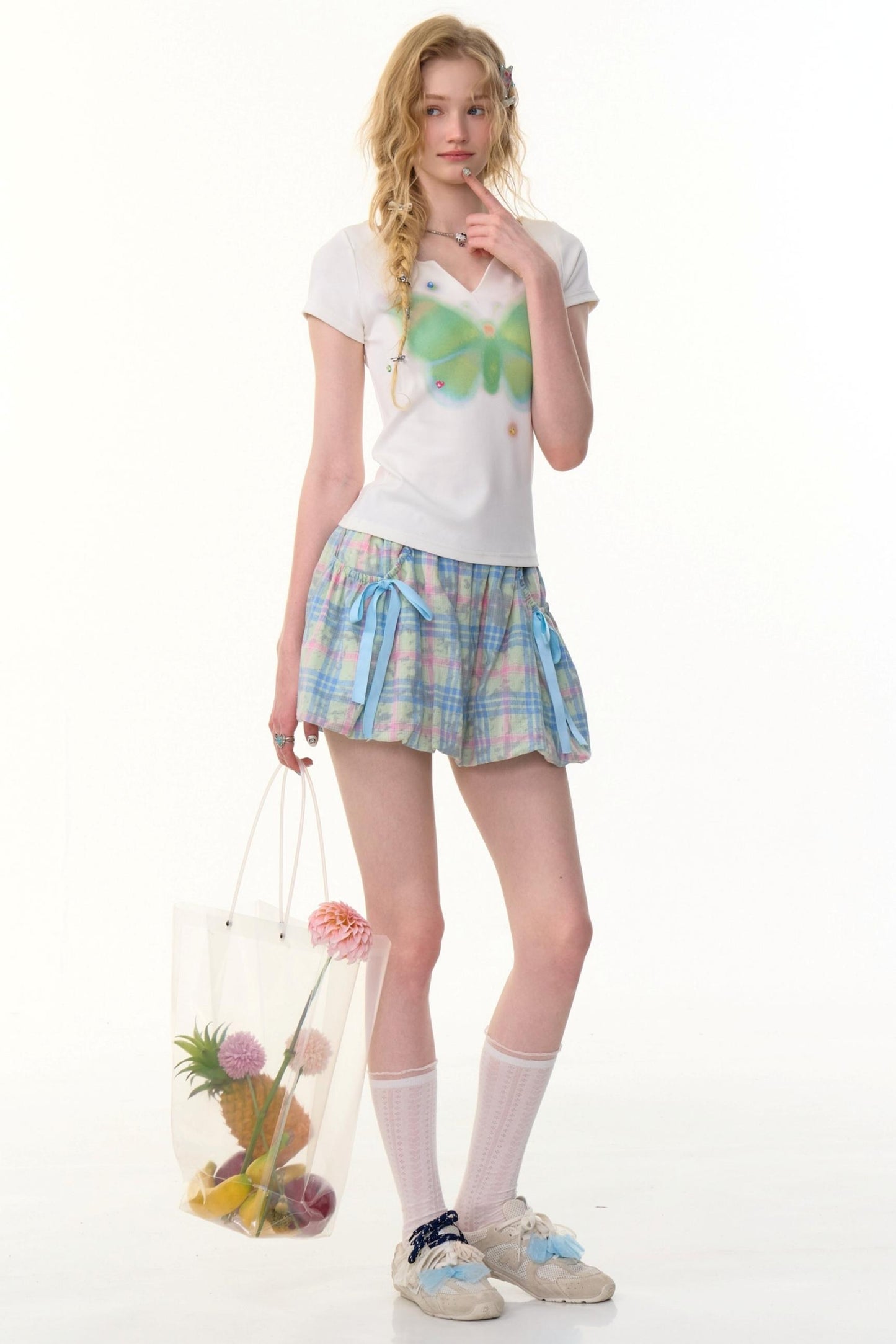 American Butterfly V-Neck T-Shirt