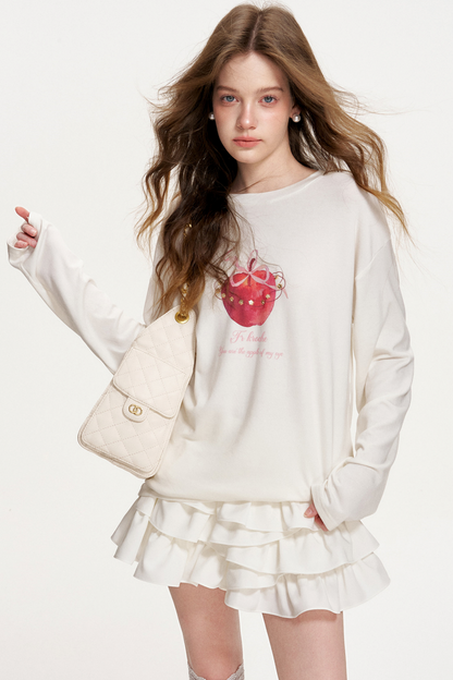 Hand-Painted Wool Flower Top