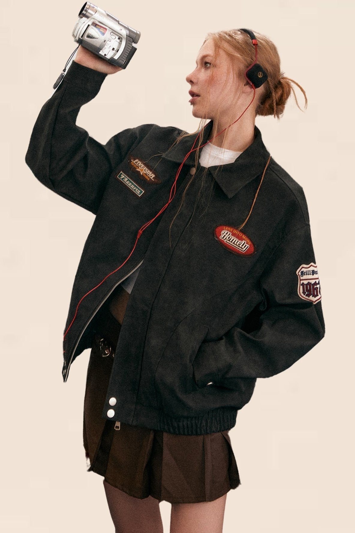 Lapel Cargo Baseball Bomber Jacket