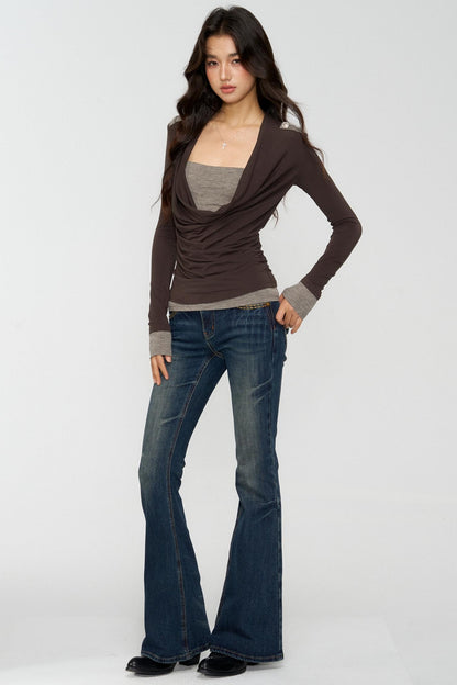 Swing Collar Vintage Layering Top Set