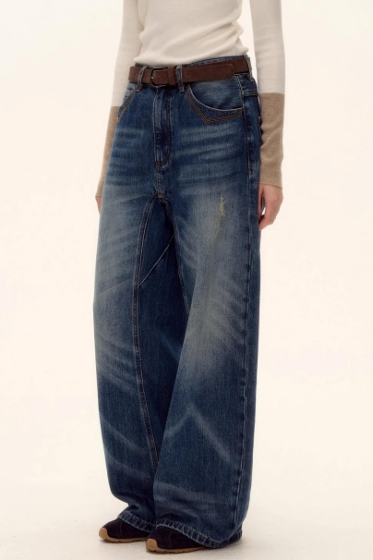 Retro Washed Denim Pants