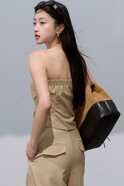 Waist-Cinched Wide-Leg Pants Set-Up