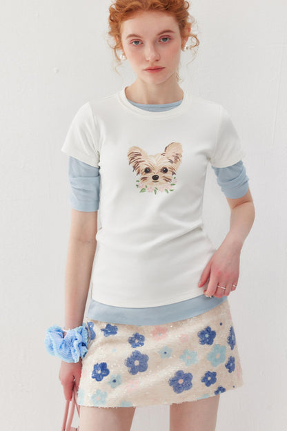 Embellished Sequin A-Line Skirt