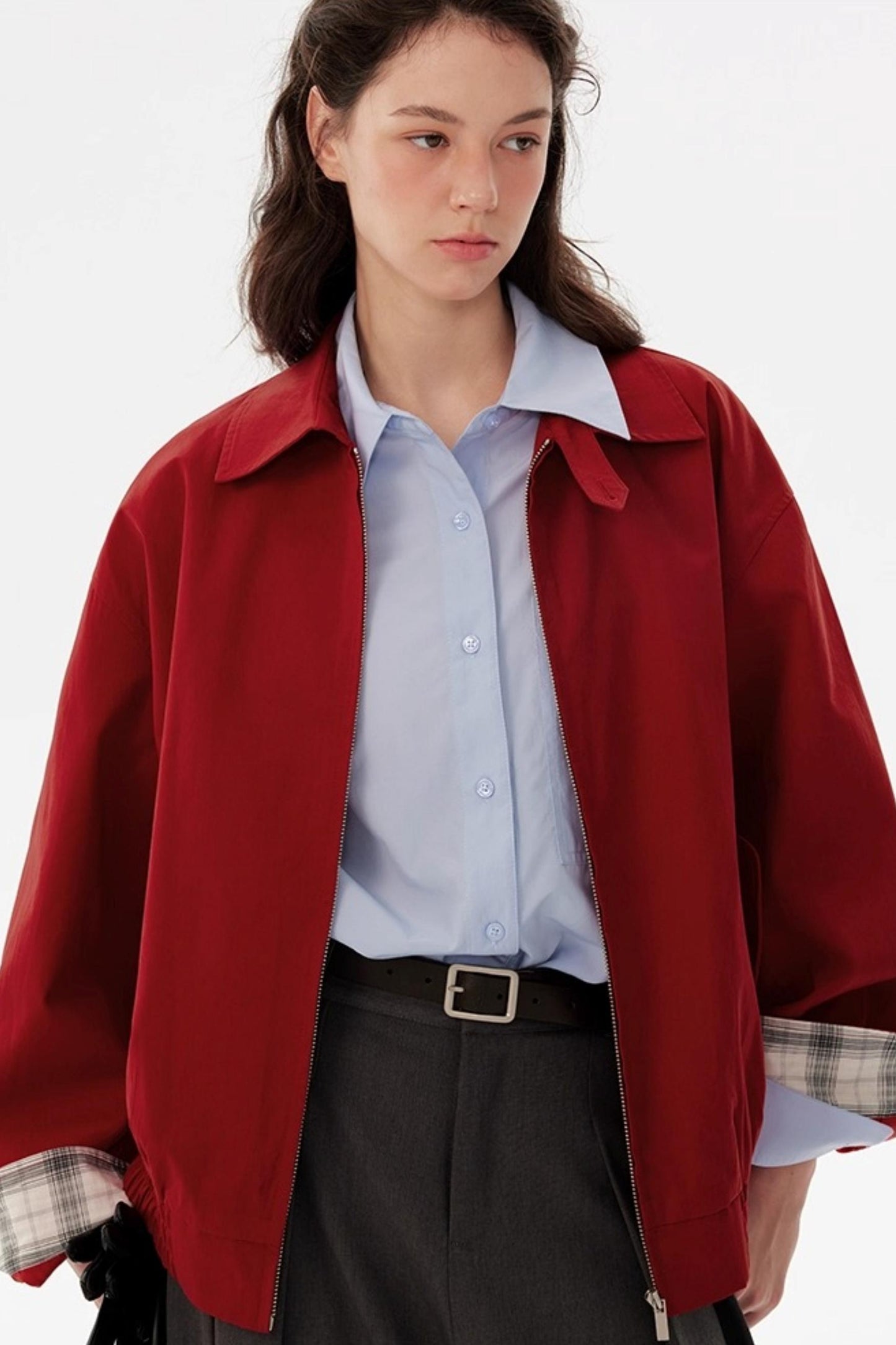 Harrington Contrast Check Lapel Jacket