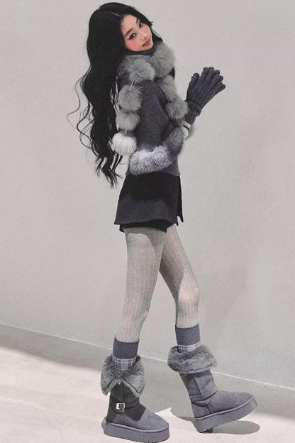 Faux Fox Fur Collar Scarf