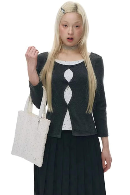 Reversible Faux Sleeve Top