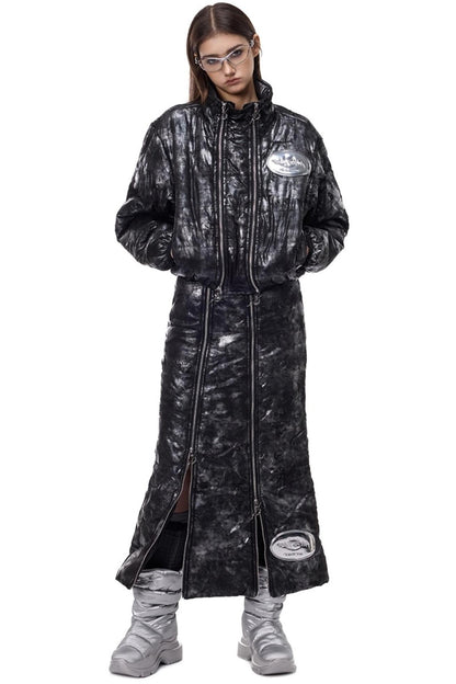 Space Black Quilted Skirt