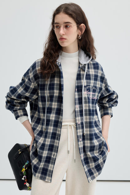 Loose Casual Plaid Shirt Outer