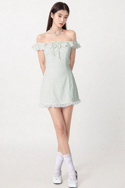 One-Shoulder Jacquard Dress