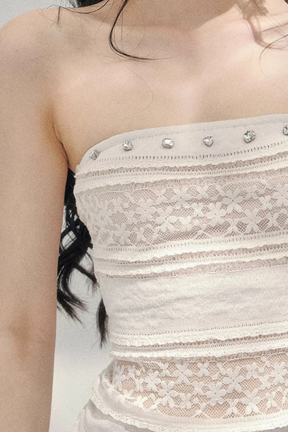 Hazy Muse Lace Tube Top