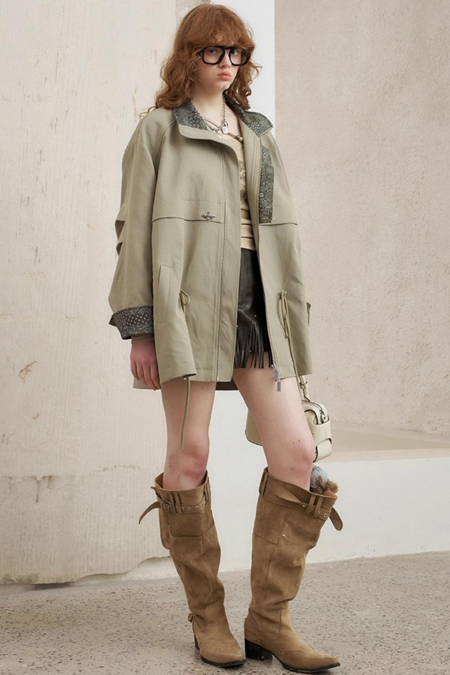 Cashew Flower Trench Coat