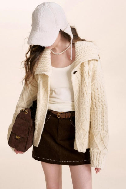 Safari Core Cable Knit Cardigan