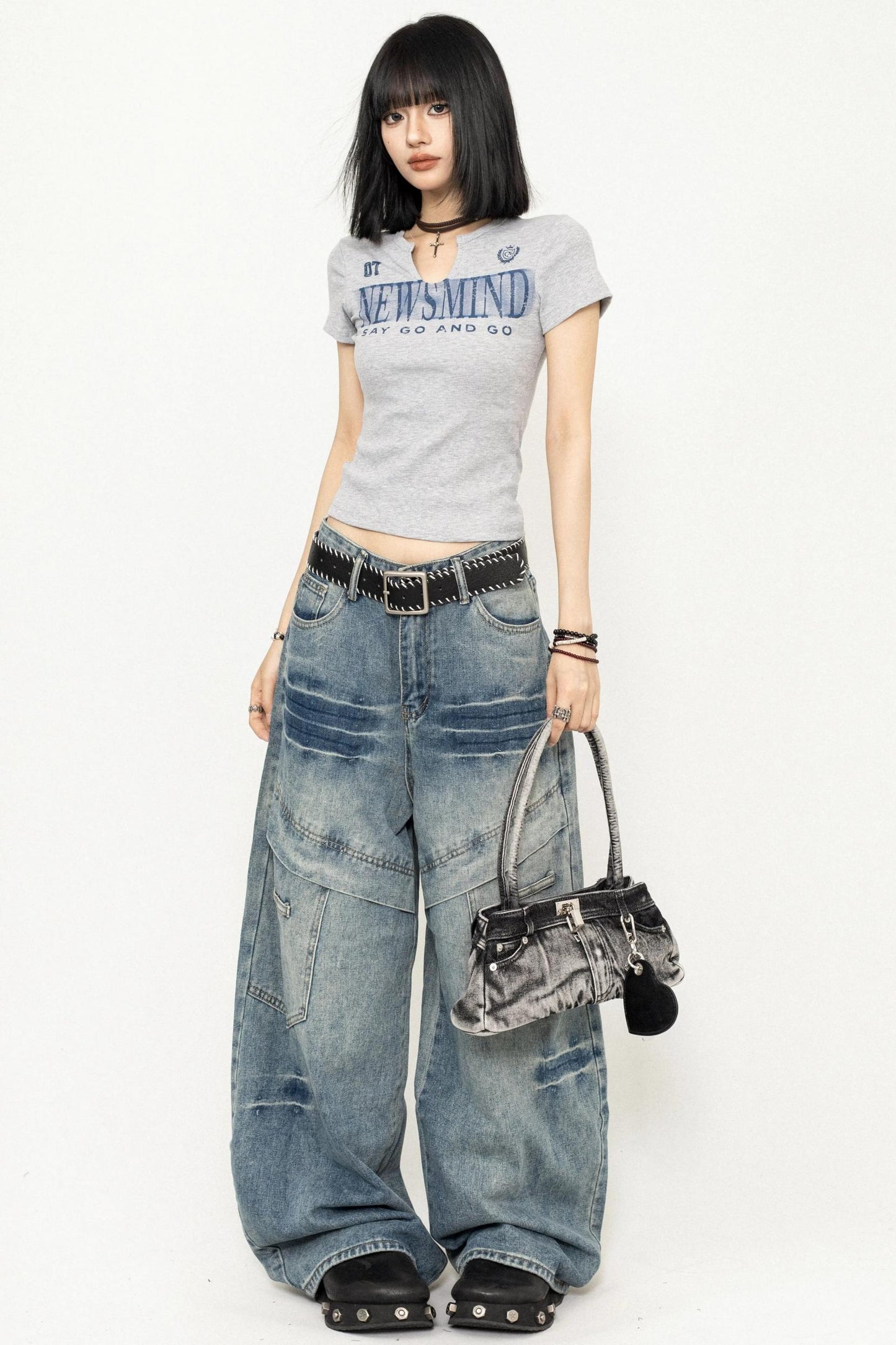 Wide-Leg Denim Jeans