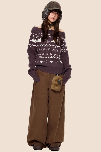 Elegant Long Vintage Pants