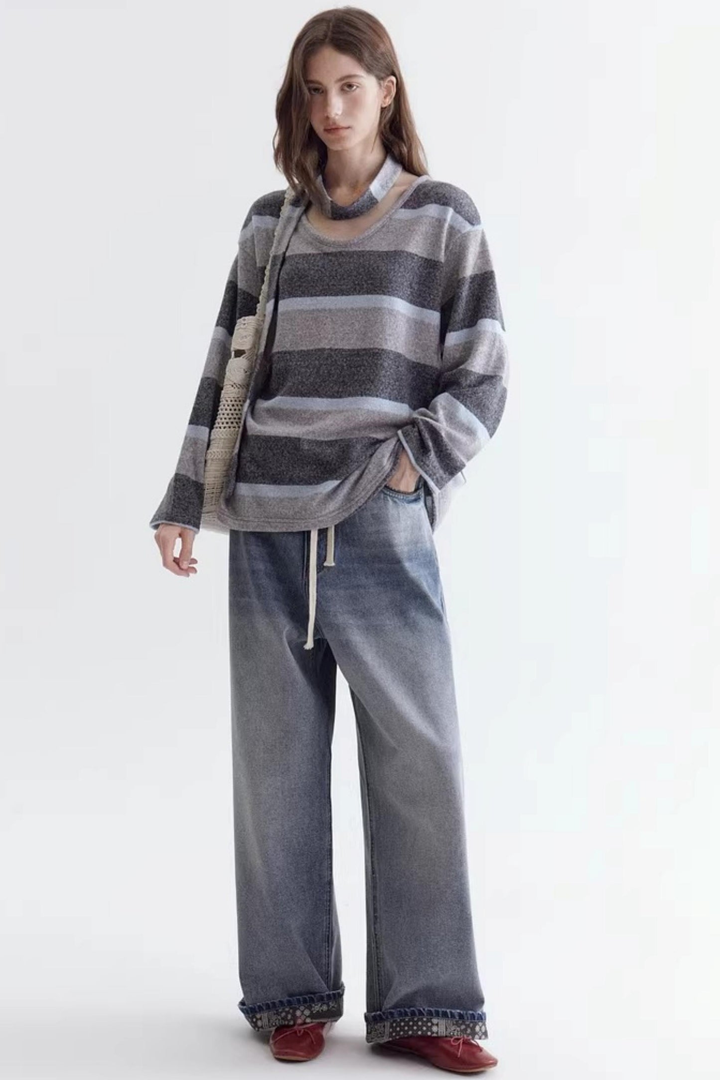 Deconstructed Ribbon Knit Sweater