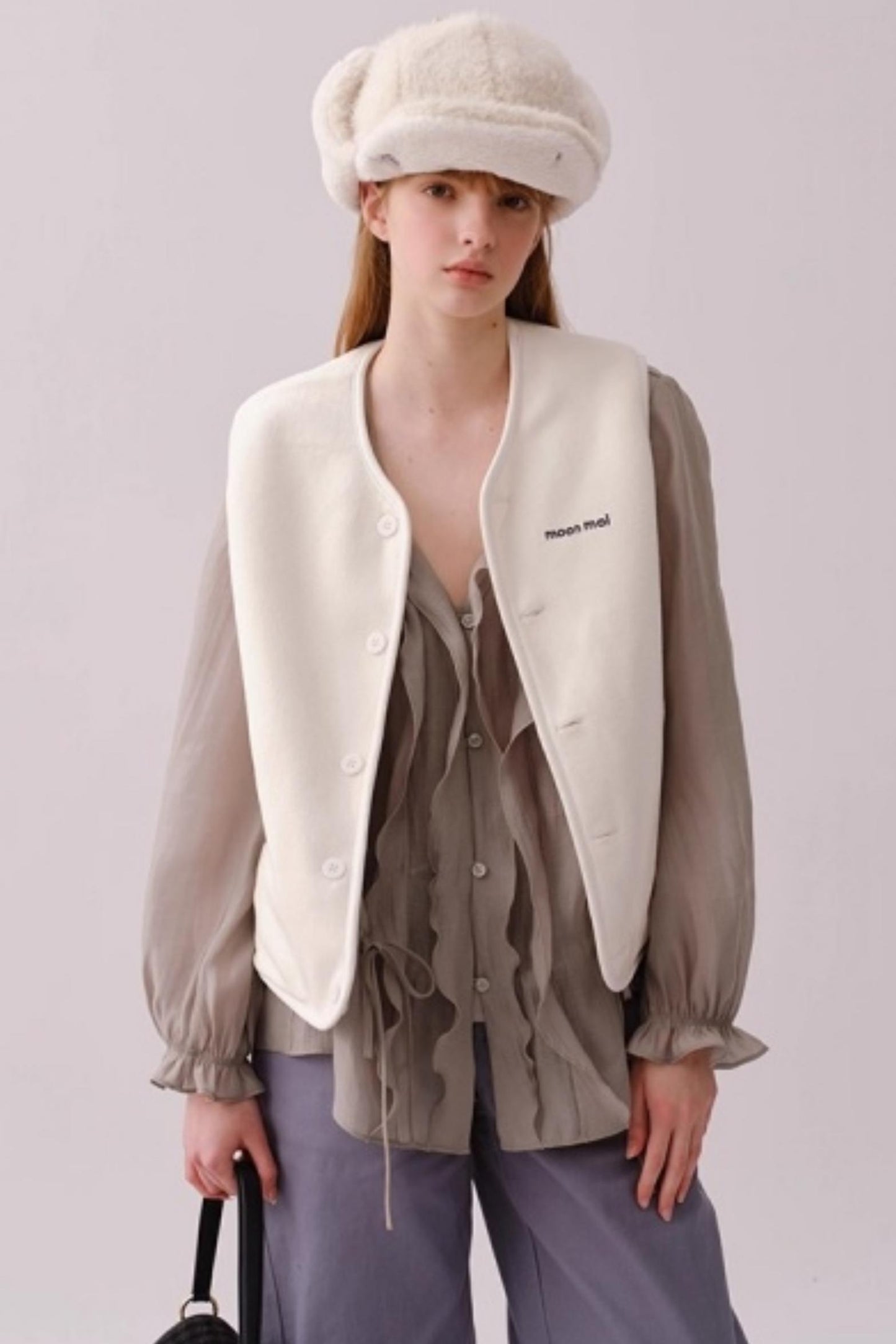 Lyocell Ruffled V-Neck Top